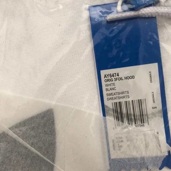 NWT Adidas Originals Trefoil Hoodie WHITE AY6474 - Picture 3 of 3